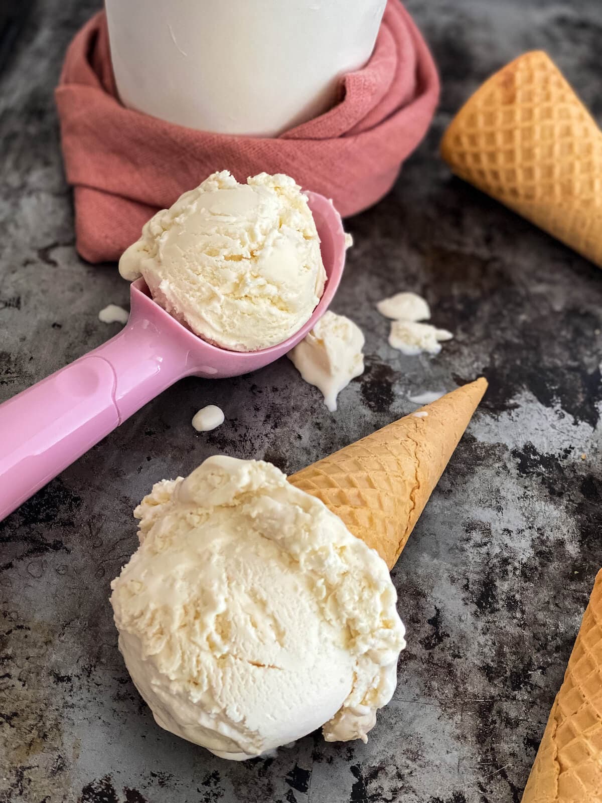 cone vanilla ice cream